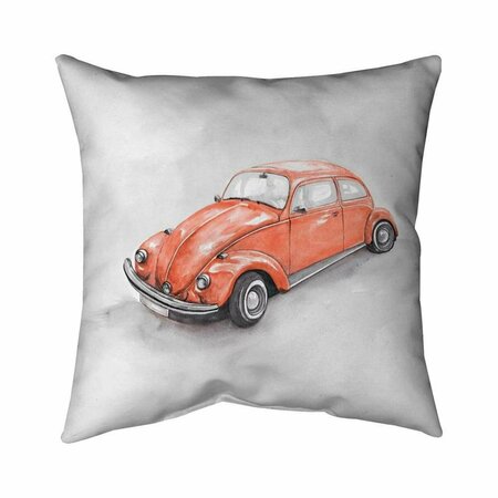 BEGIN HOME DECOR 20 x 20 in. Vintage Red Beetle-Double Sided Print Indoor Pillow 5541-2020-TR53